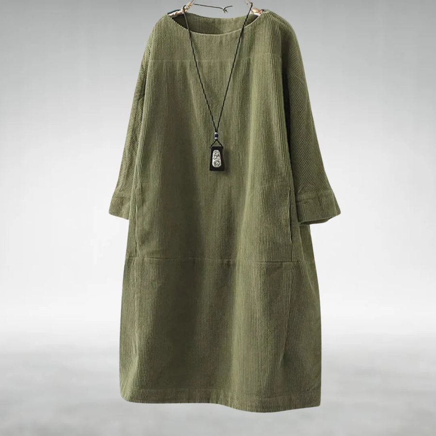 Amy™ | Relaxed Corduroy Midi Dress