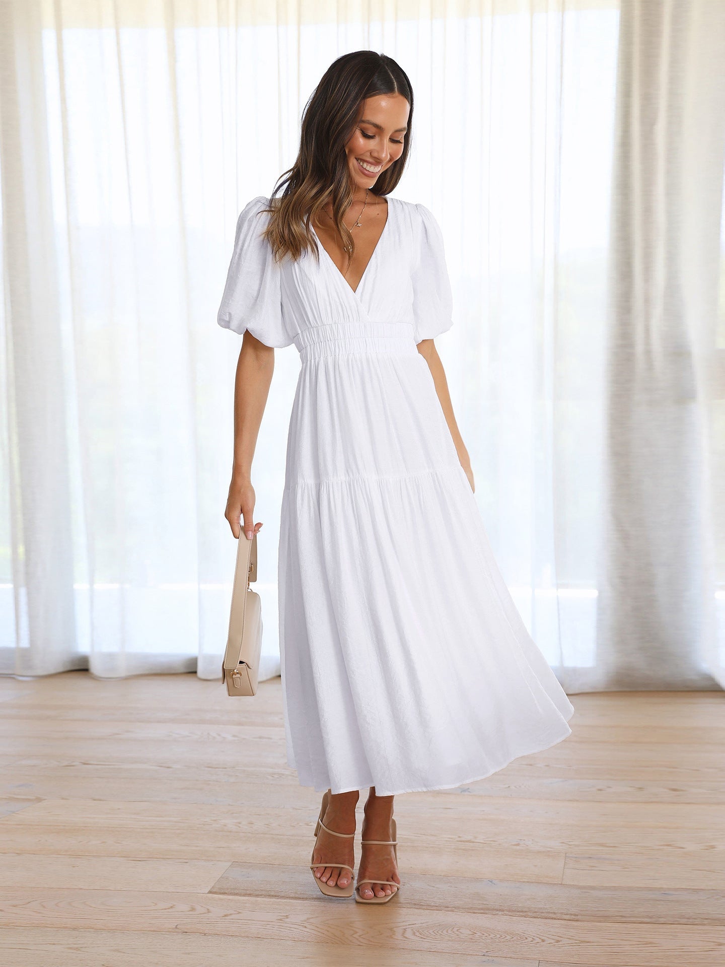 Aurielle™ V-Neck Flow Dress