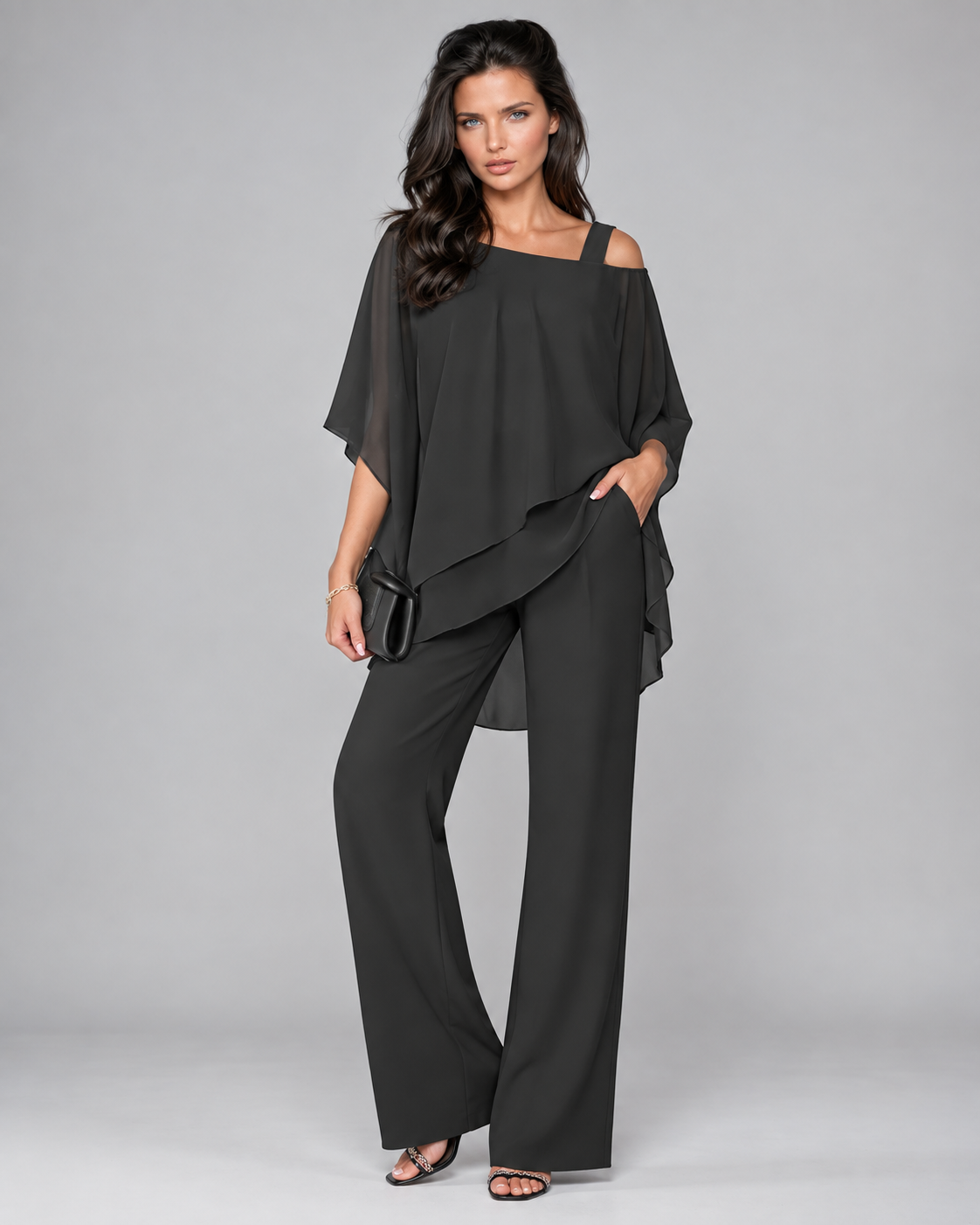 Hazel™ | Elegant Two-Piece Set with Layered Top