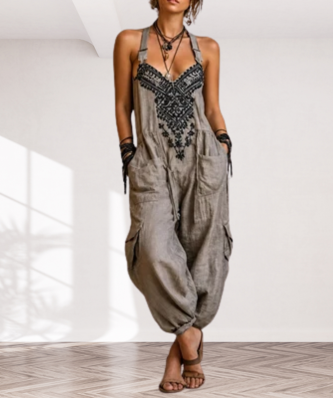 Astrid – Bohemian Embroidered Jumpsuit
