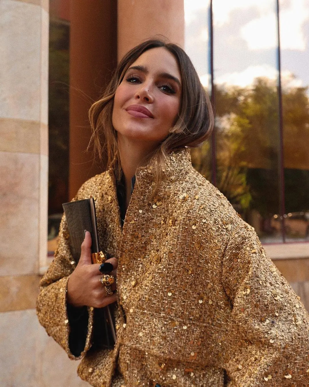 Alexis | Elegant Trench Coat Sequin Jackets