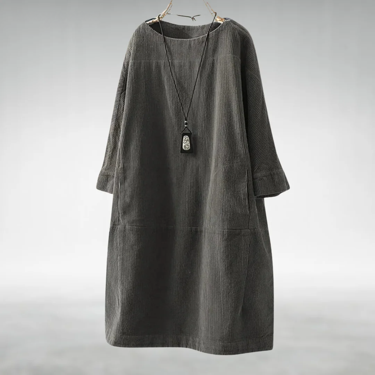 Amy™ | Relaxed Corduroy Midi Dress