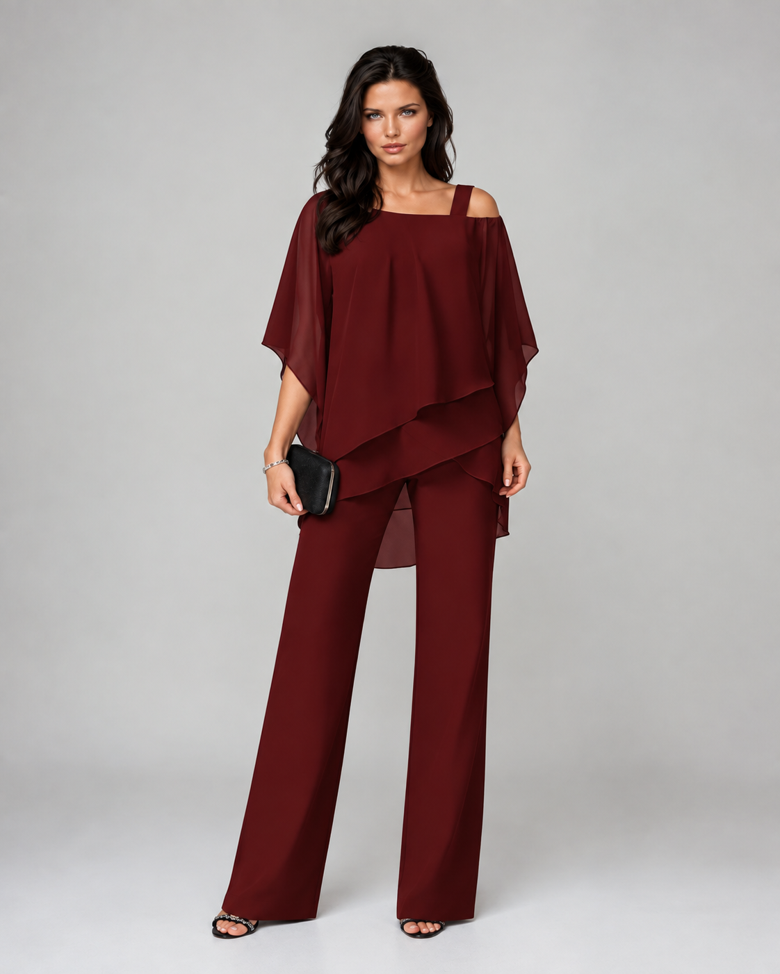 Hazel™ | Elegant Two-Piece Set with Layered Top