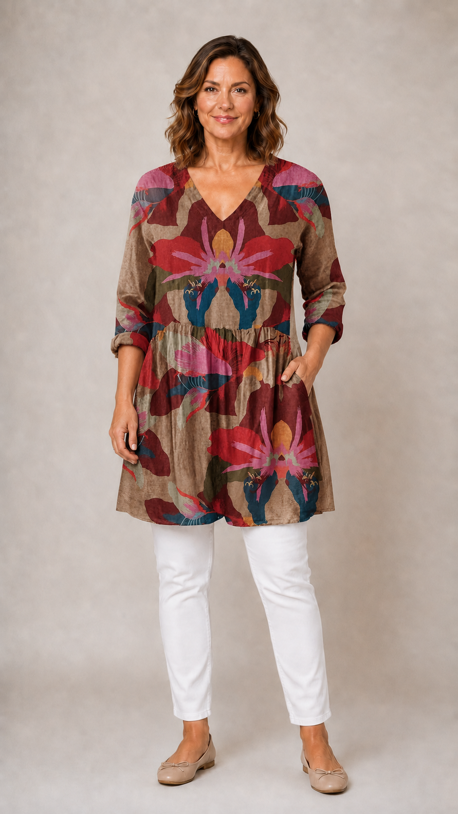 Cassidy | Long Blouse with V-Neck