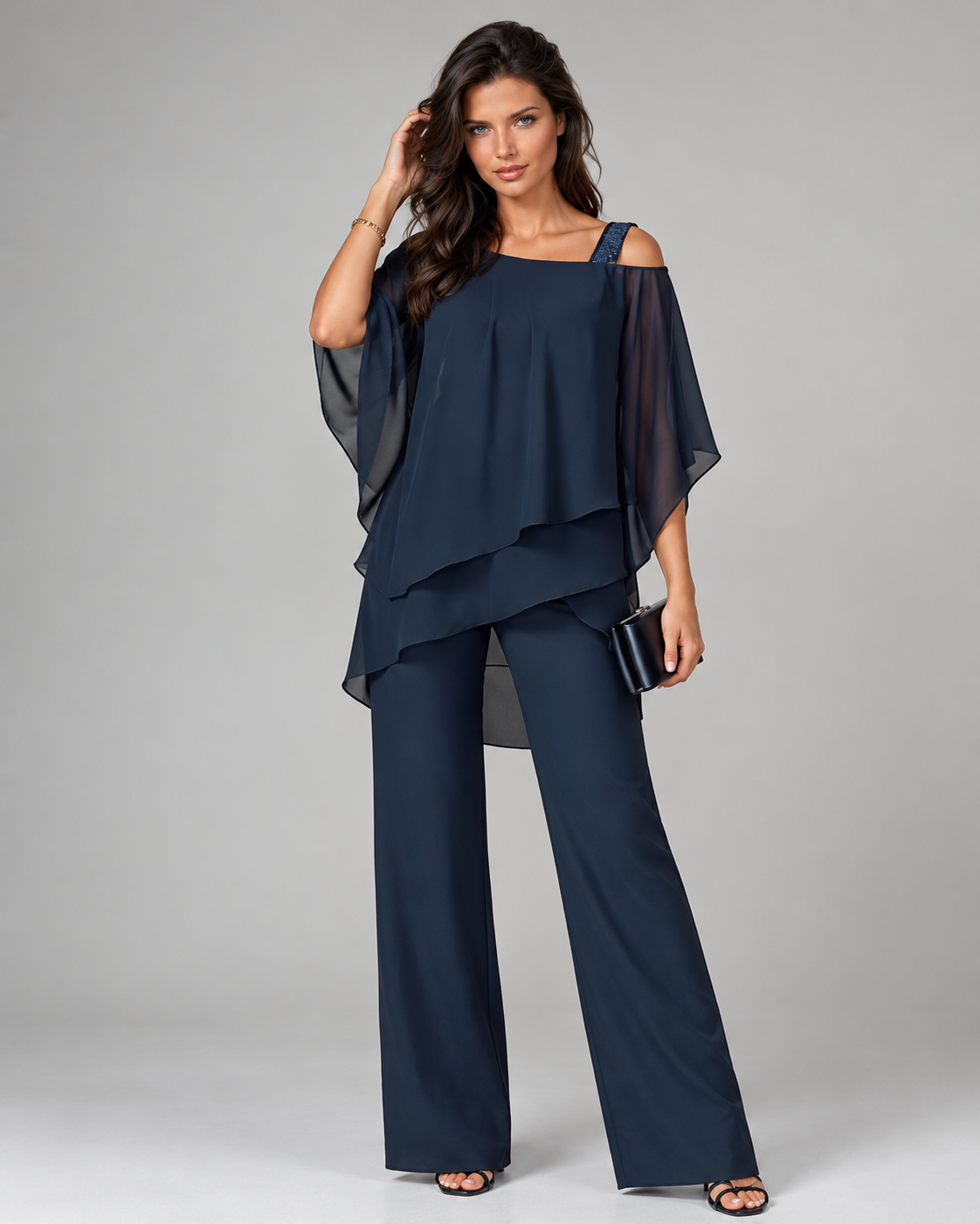 Hazel™ | Elegant Two-Piece Set with Layered Top