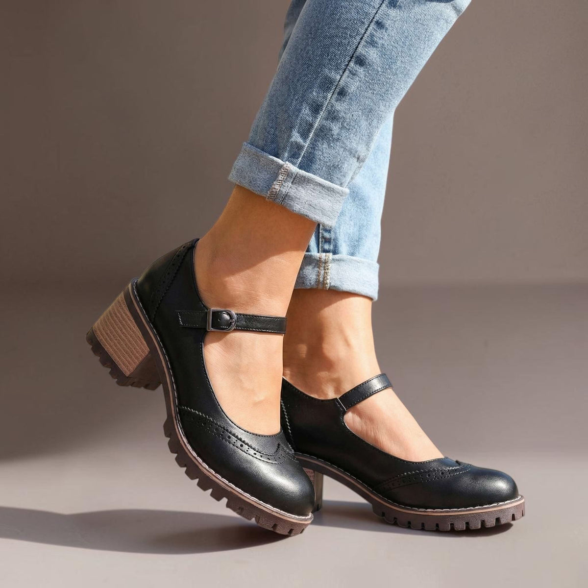 Elspeth | Orthopaedic Mary Jane Block Heel Shoes
