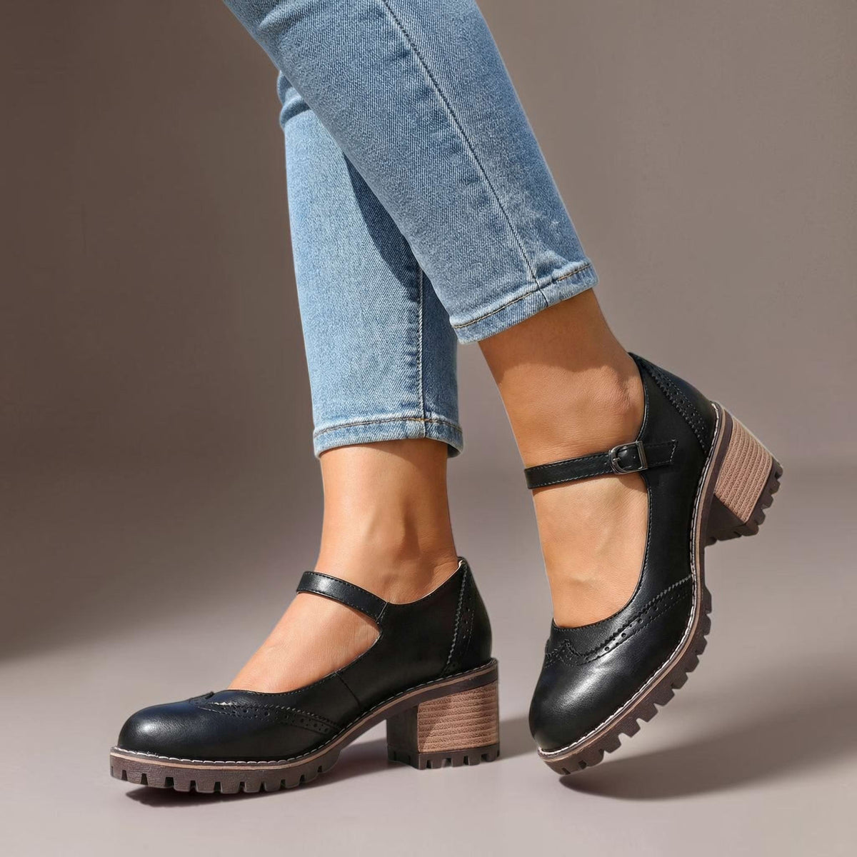 Elspeth | Orthopaedic Mary Jane Block Heel Shoes