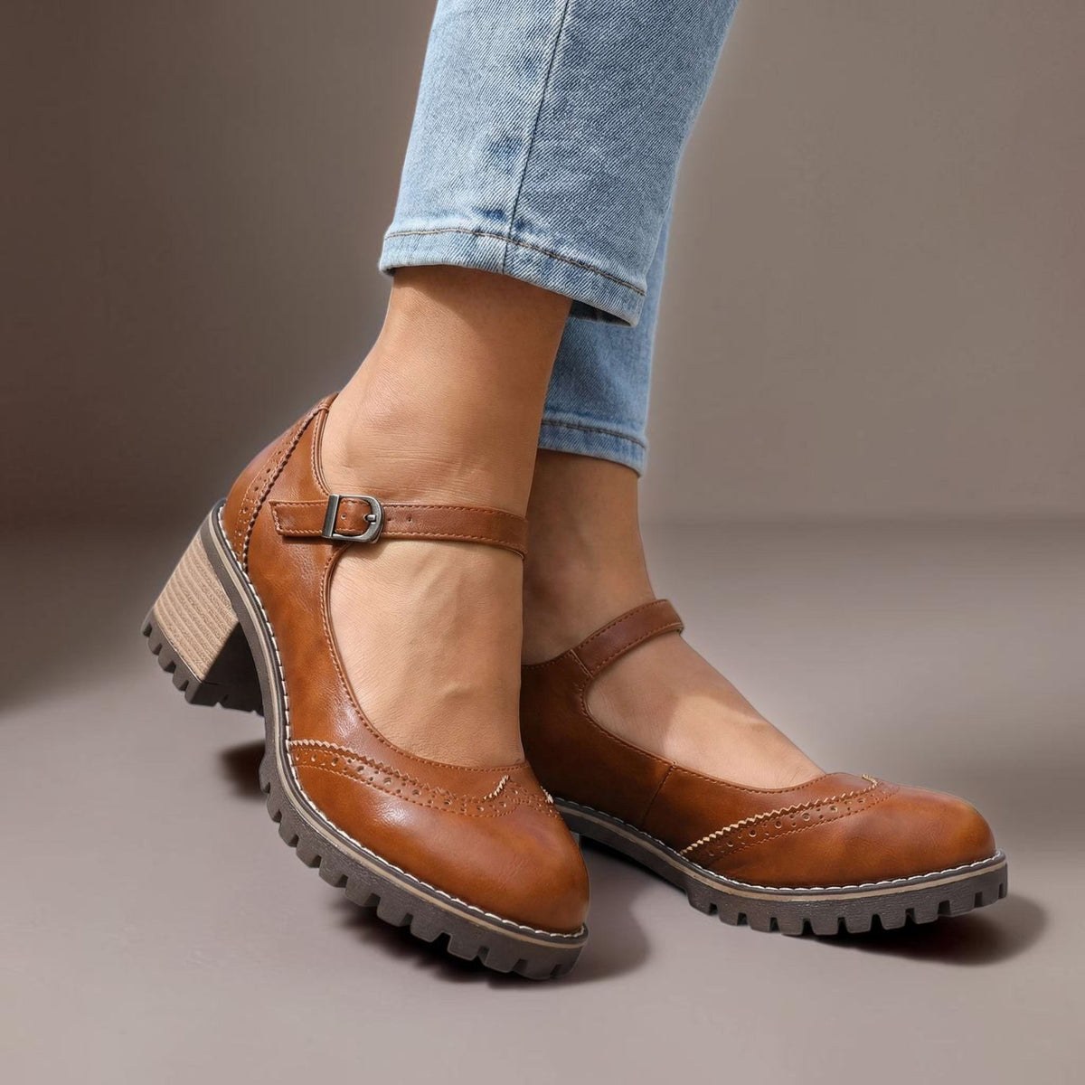 Elspeth | Orthopaedic Mary Jane Block Heel Shoes