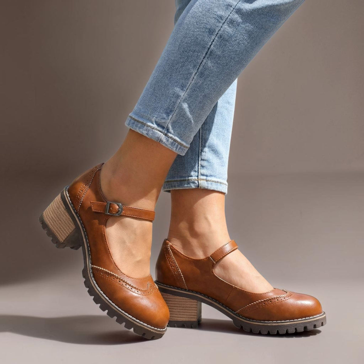 Elspeth | Orthopaedic Mary Jane Block Heel Shoes